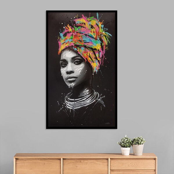 Turban African woman canvas painting - Image 5
