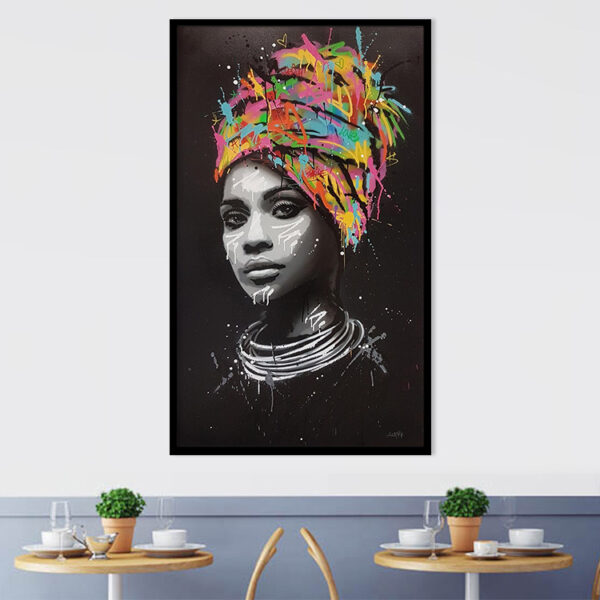 Turban African woman canvas painting - Image 3