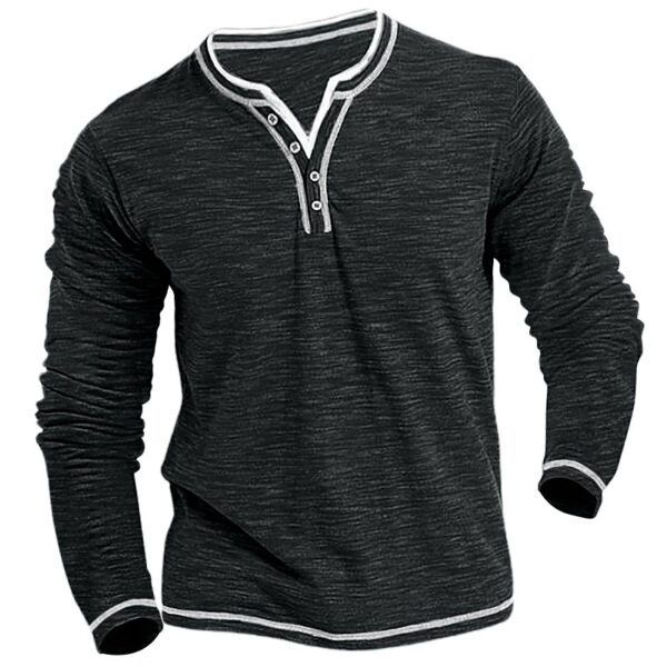 Comfortable Soft Stretch Henley Shirt T-shirt - Image 4