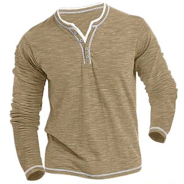 Comfortable Soft Stretch Henley Shirt T-shirt - Image 5