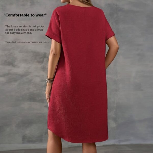 Round Neck Short Sleeve Loose Women's Wear Dress - Image 8